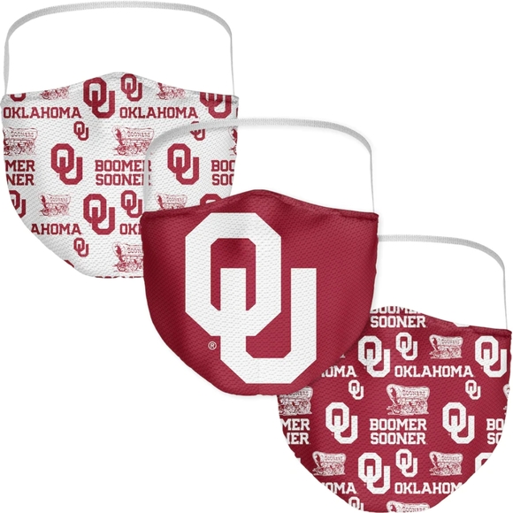 Fanatics Oklahoma Sooners 3pk Facemasks - Picture 1 of 5